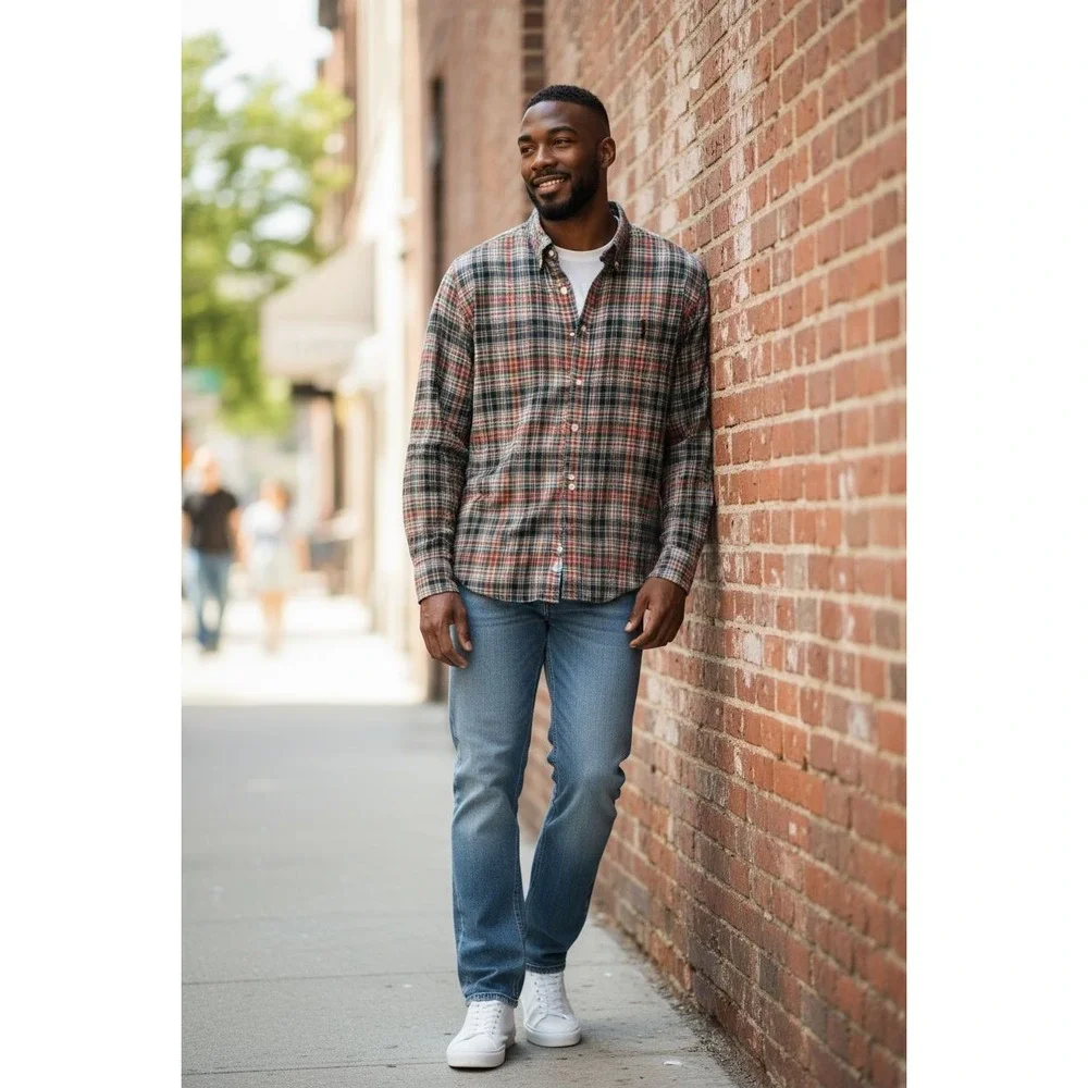 Polo Ralph Lauren‎ Christmas     Men's Plaid 100% Cotton Blue Red Green SZ XXL